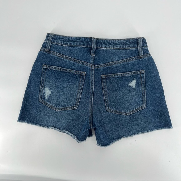 Vanilla Star High Rise Shortie Cut Off Ripped Jean Shorts Size 5 Women's - Picture 3 of 5